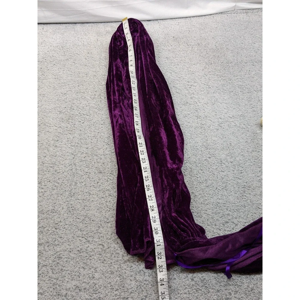 Evlatte Purple Velvet Hooded Cape Shawl 66